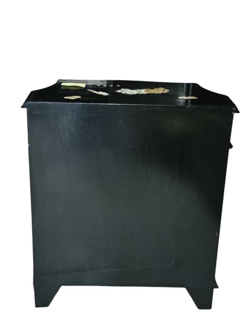 逸品 黒漆 中国美術 花鳥文様 キャビネット箪笥/アンティーク