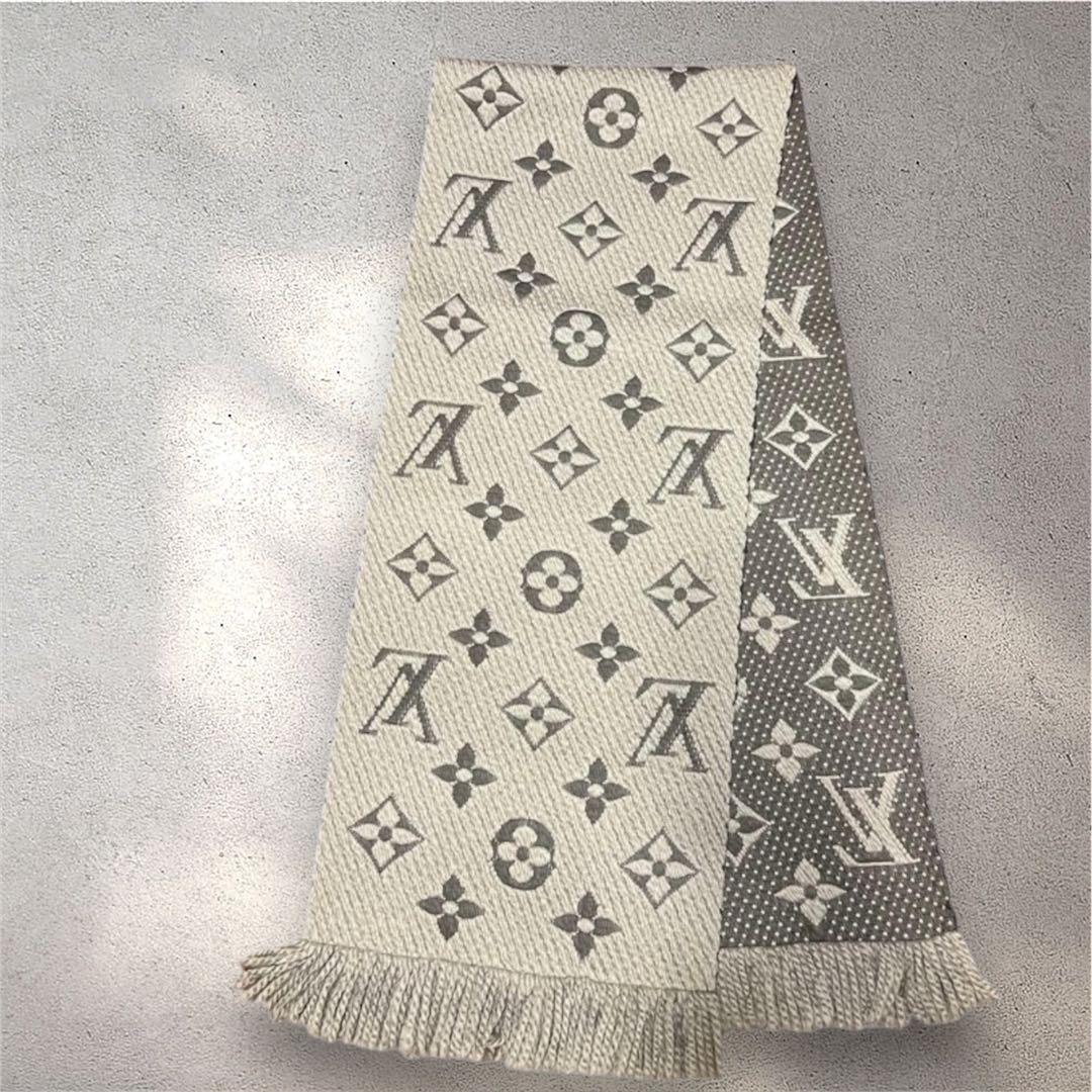 LOUIS VUITTON ルイヴィトンマフラー M72242ロゴマニア グレー