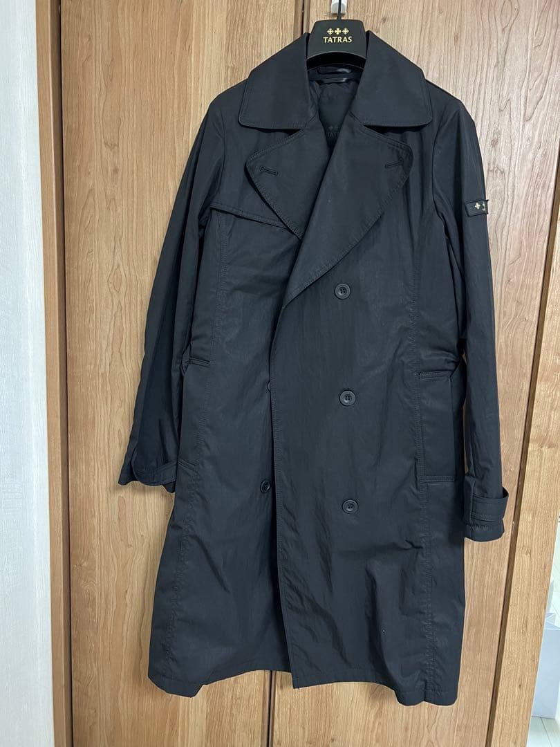未使用❗️TATRAS ブラック トレンチコート（インナーダウン付き）サイズ03