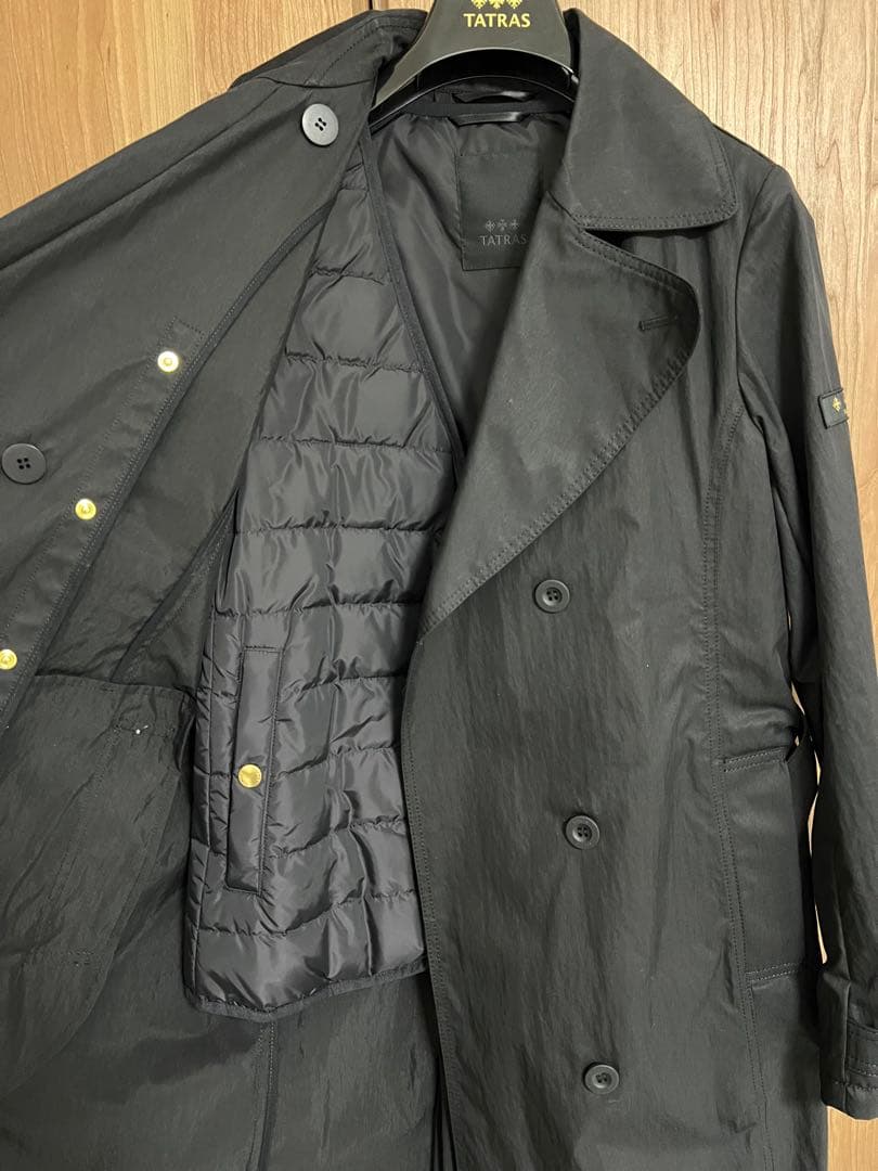未使用❗️TATRAS ブラック トレンチコート（インナーダウン付き）サイズ03