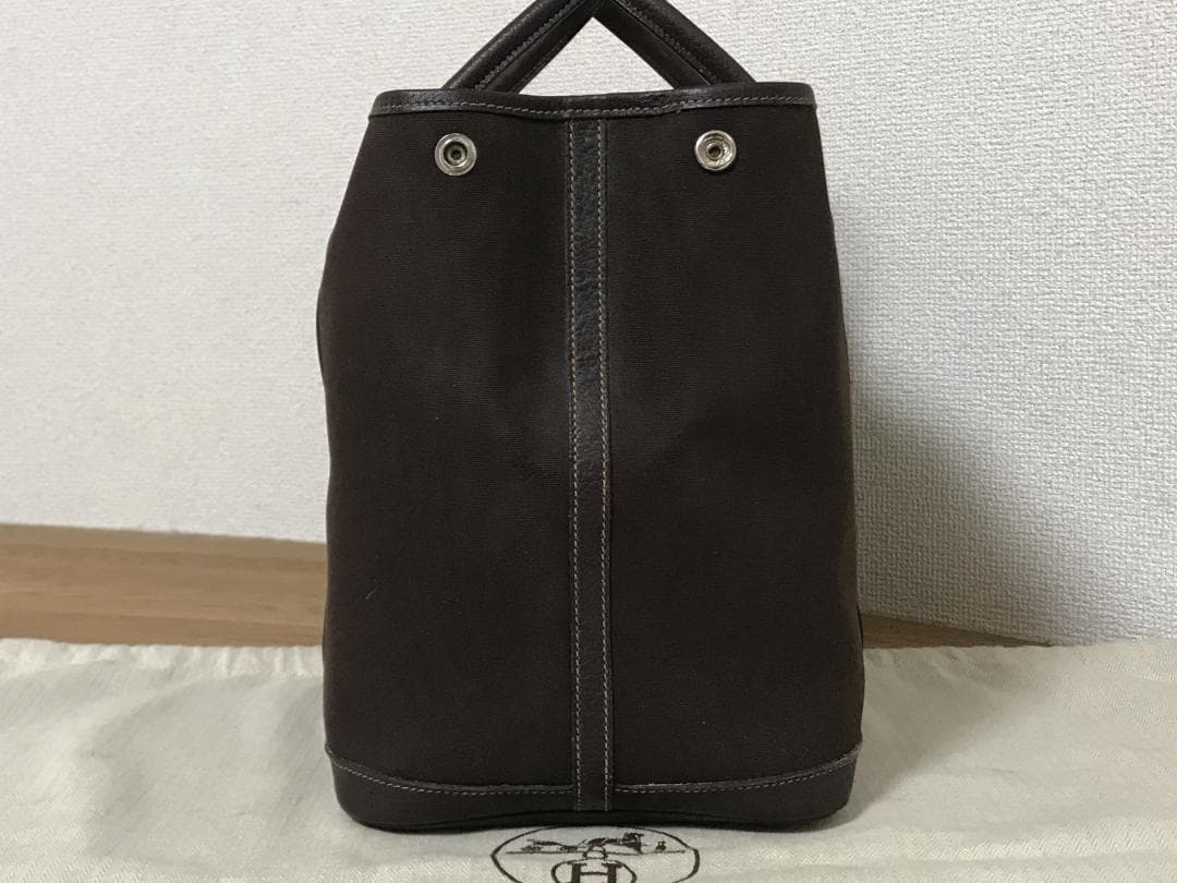 希少【超美品】エルメス ガーデンパーティー トート バッグ ダークブラウン