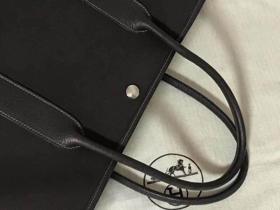 希少【超美品】エルメス ガーデンパーティー トート バッグ ダークブラウン