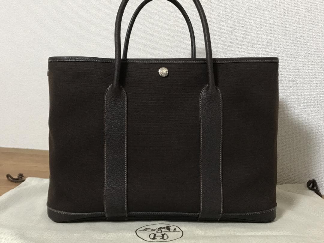 希少【超美品】エルメス ガーデンパーティー トート バッグ ダークブラウン