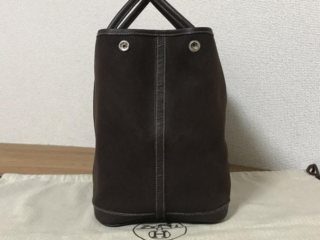 希少【超美品】エルメス ガーデンパーティー トート バッグ ダークブラウン