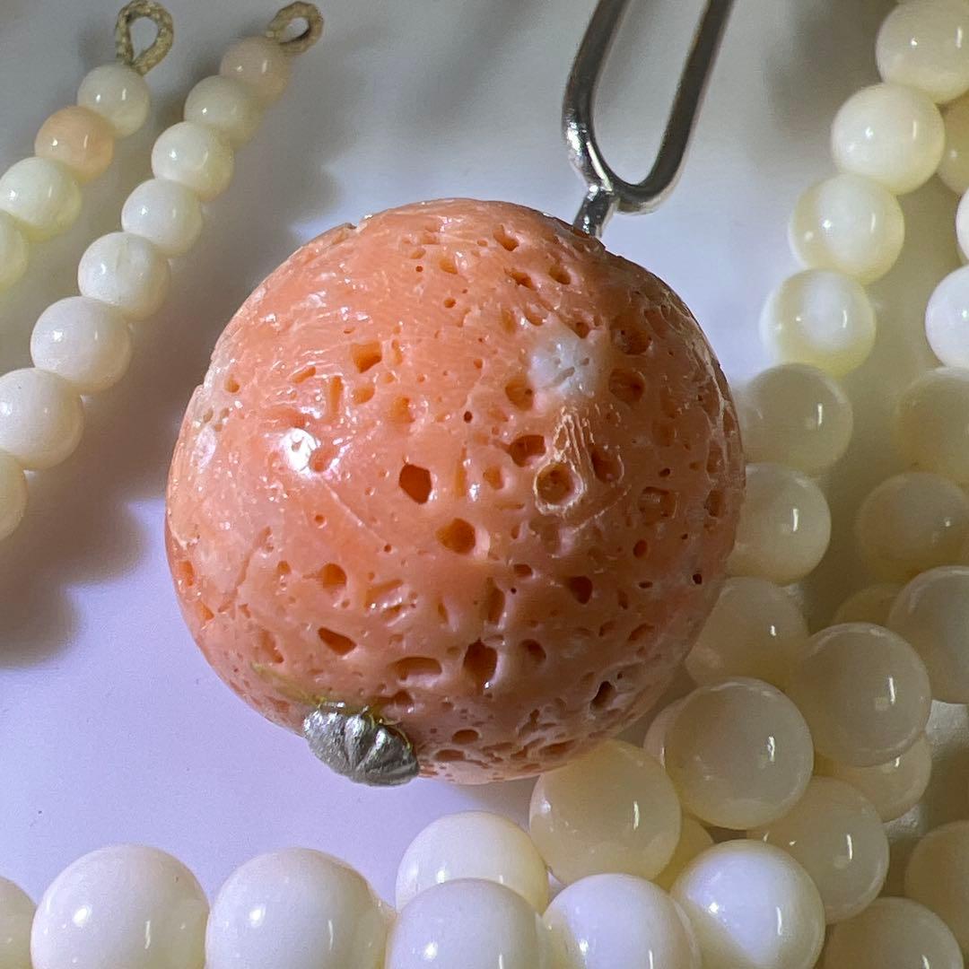 本赤珊瑚　ネックレス色々　袋込267g 東Y8-0122☆2F