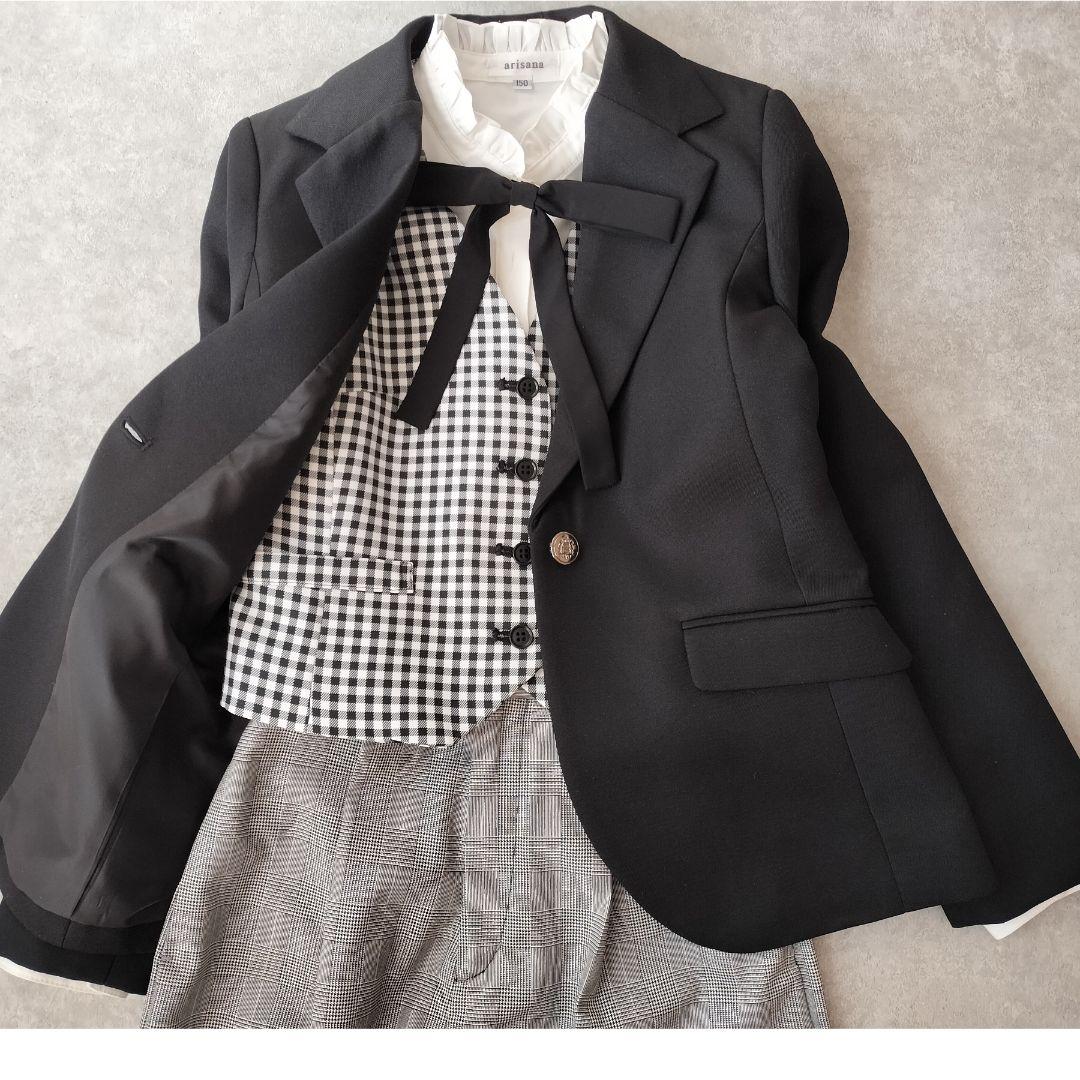 未使用級 arisana 卒服 150 女の子パンツスーツ フォーマル 5点