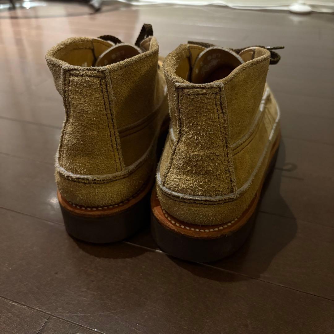 ベージュ スエード ワークブーツ レースアップ ラッセルモカシン 8E 美品