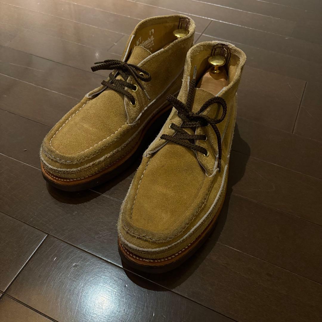 ベージュ スエード ワークブーツ レースアップ ラッセルモカシン 8E 美品