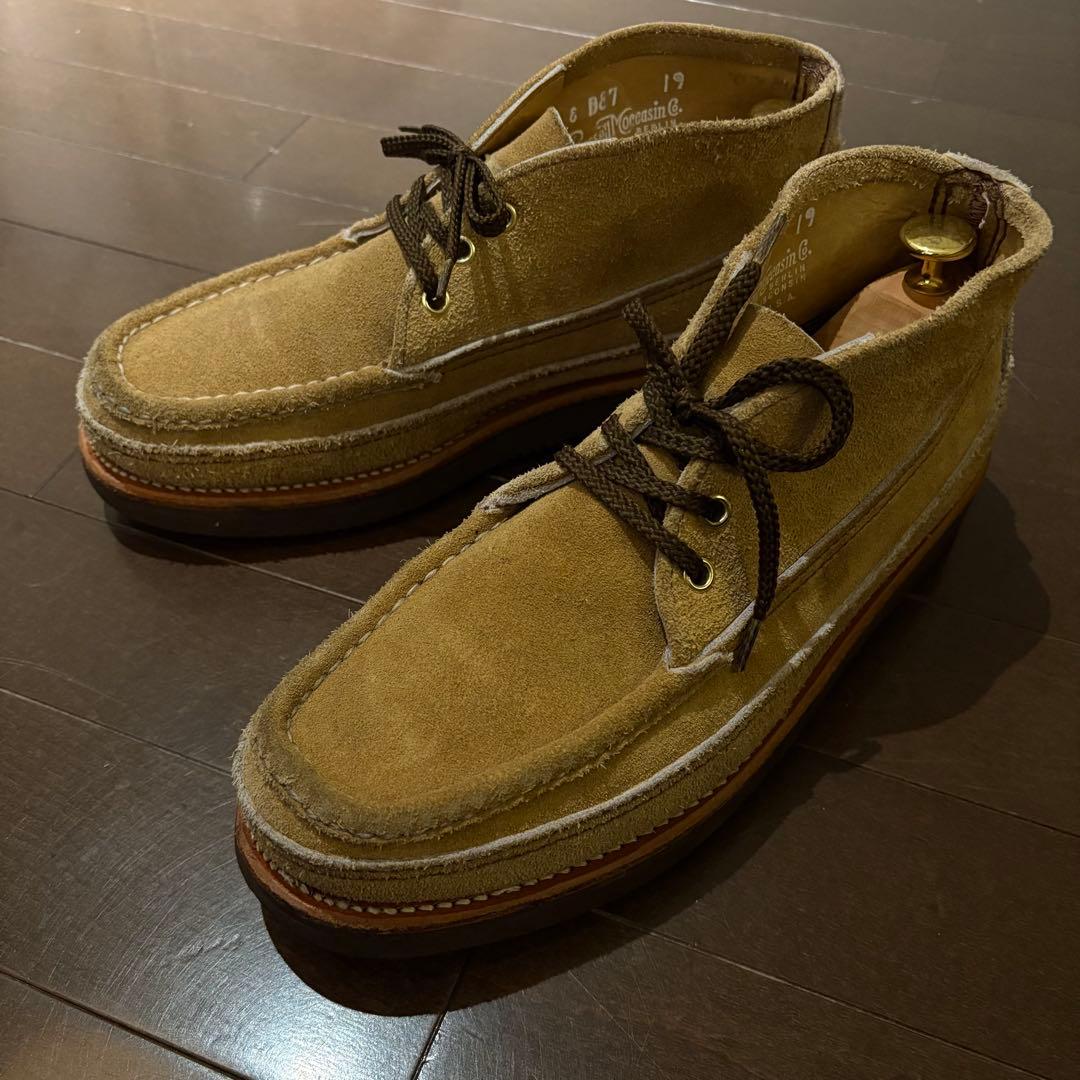 ベージュ スエード ワークブーツ レースアップ ラッセルモカシン 8E 美品