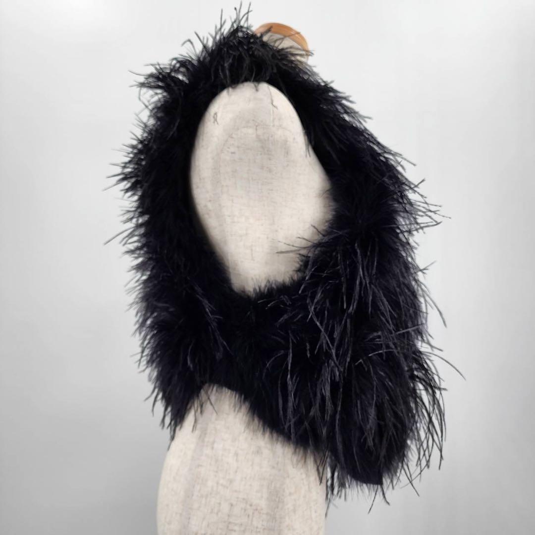 【新品未使用タグ無】if six was nine フェザー＆レザーベスト ジレ