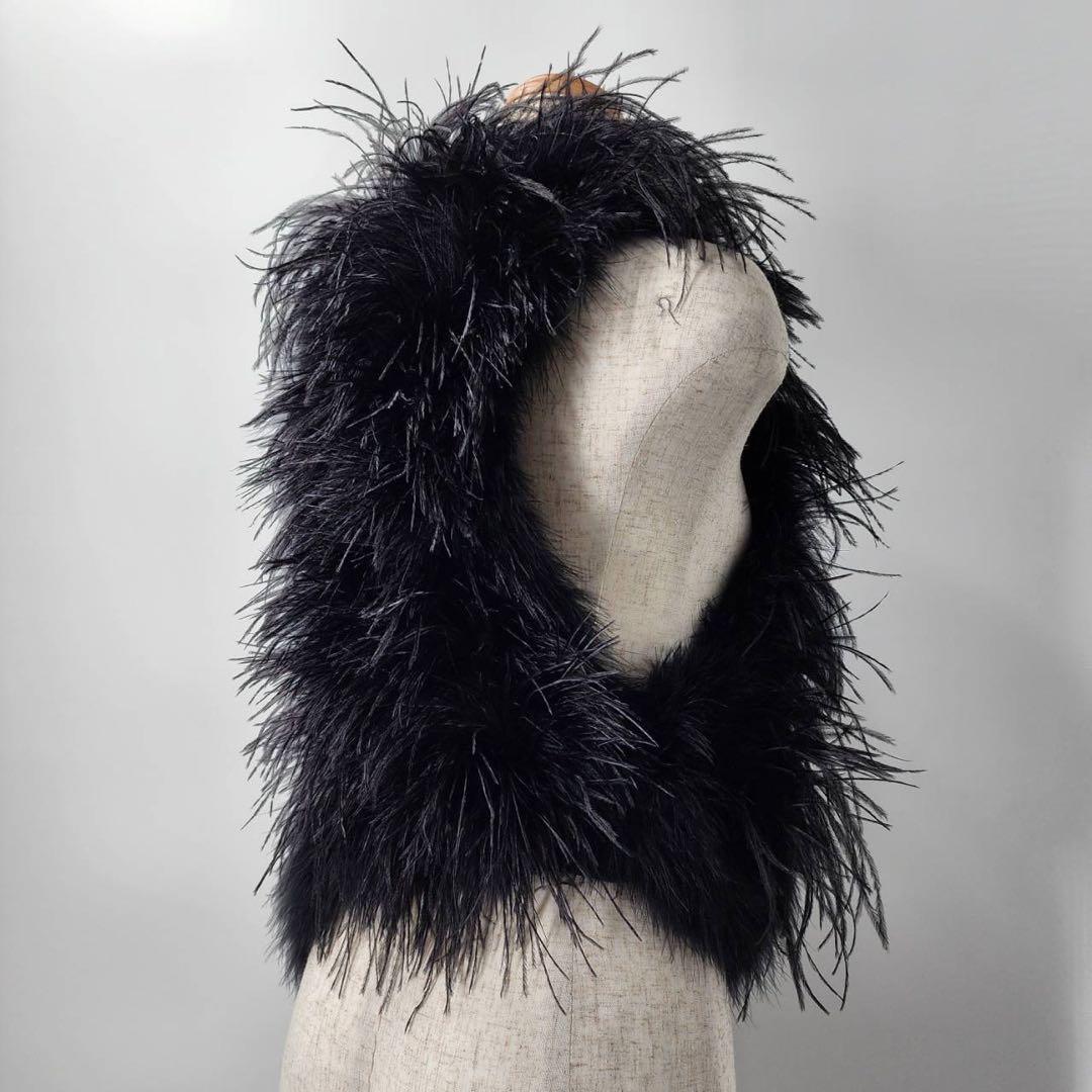 【新品未使用タグ無】if six was nine フェザー＆レザーベスト ジレ