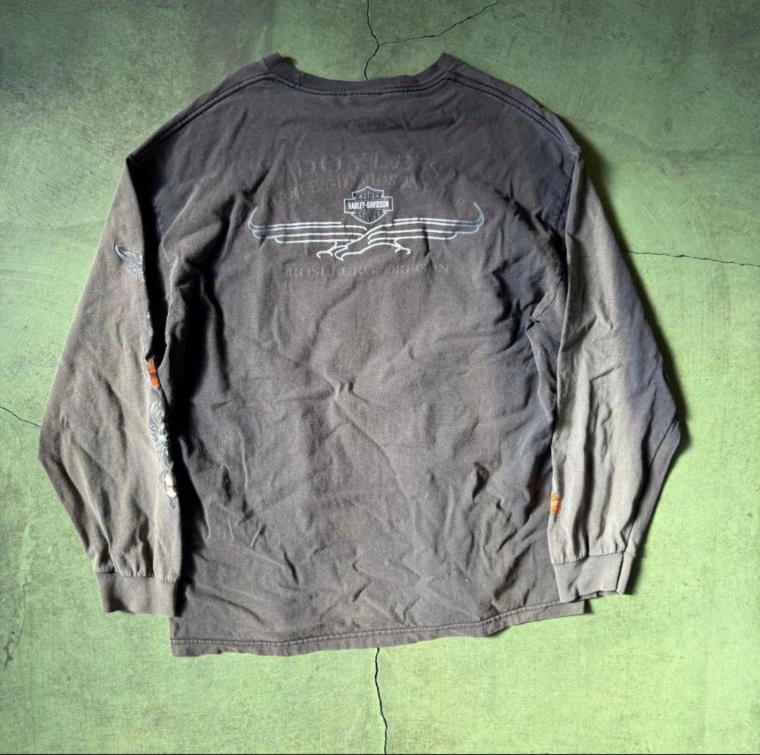 【USA製】鬼フェード Harley-Davidson ロンT ヴィンテージ