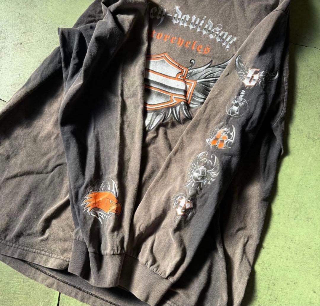 【USA製】鬼フェード Harley-Davidson ロンT ヴィンテージ