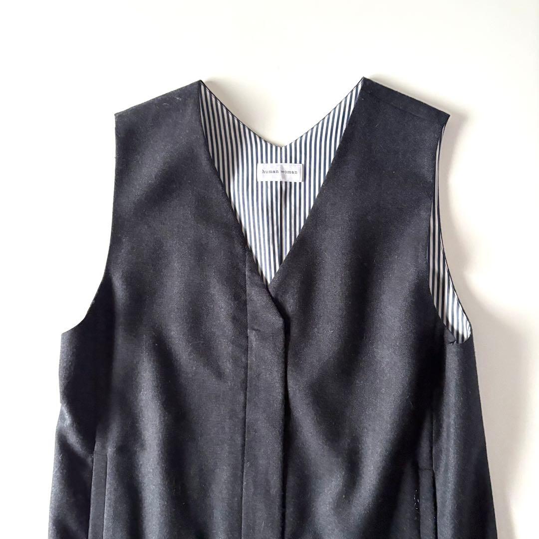 極美品　定価34,100円　ヒューマンウーマン　2WAY　ジップジレ　ワンピース