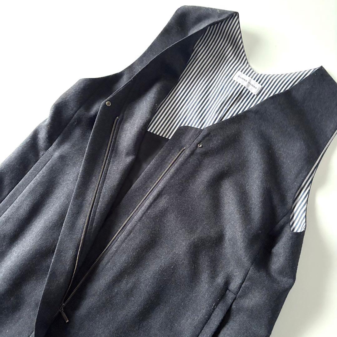 極美品　定価34,100円　ヒューマンウーマン　2WAY　ジップジレ　ワンピース