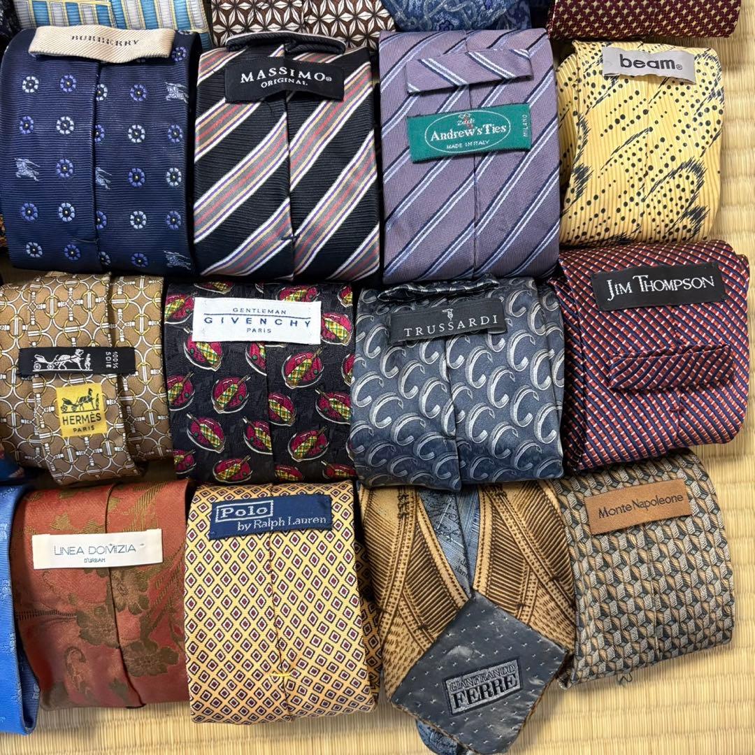 ハイブランドネクタイ 50本セット 全てシルク バーバリー エルメス まとめ売り