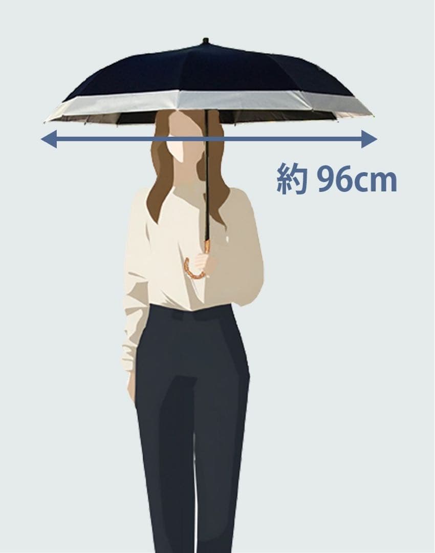 芦屋ロサブラン２段折たたみ日傘 　 ミドルコンビ 55cm