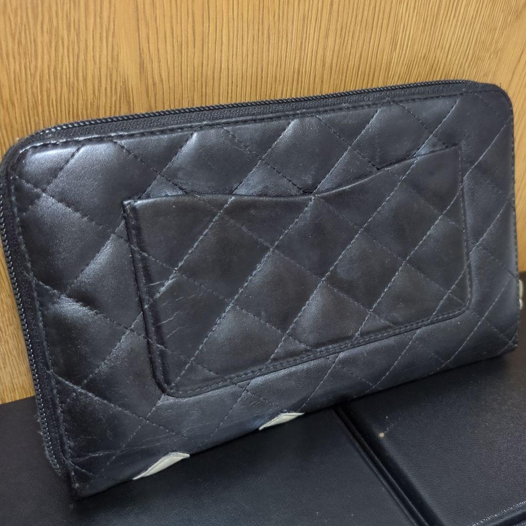 CHANEL カンボンライン 長財布 ジッピー ラウンドファスナー ブラック