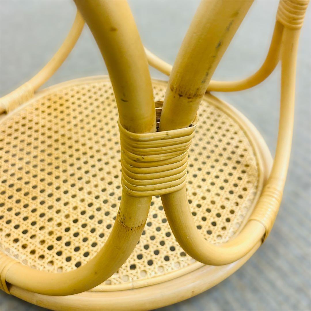 【状態良好】unico WEAVA ウィーバ サイドテーブル ラタン ガラス天板