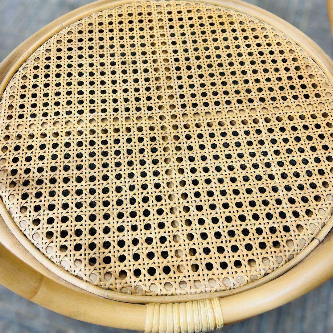 【状態良好】unico WEAVA ウィーバ サイドテーブル ラタン ガラス天板