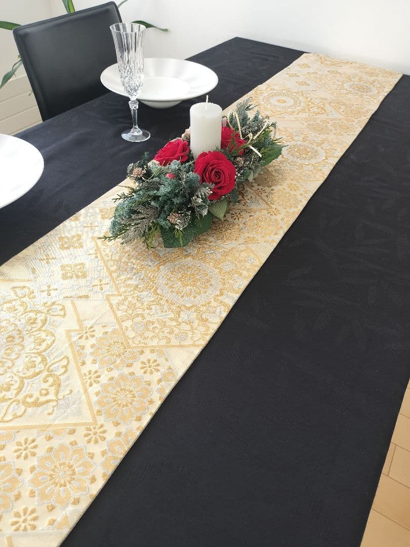 Fei1213　A885★逸品‼️クリスマス‼️テーブルランナー2m4cm