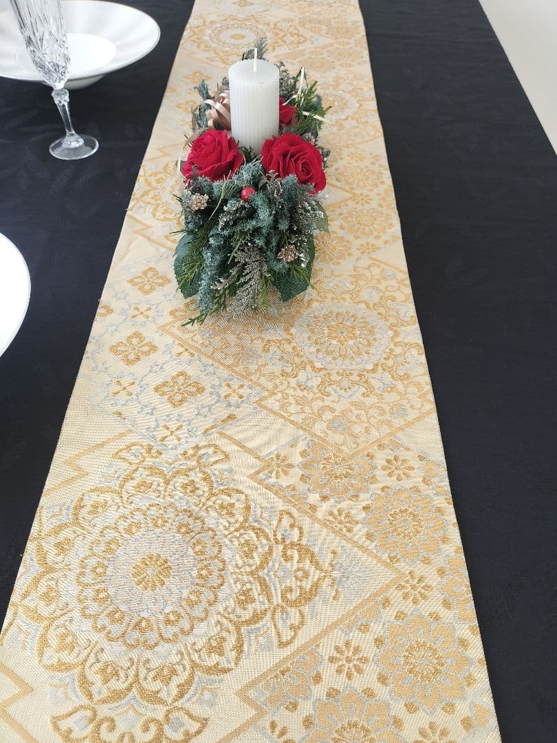 Fei1213　A885★逸品‼️クリスマス‼️テーブルランナー2m4cm