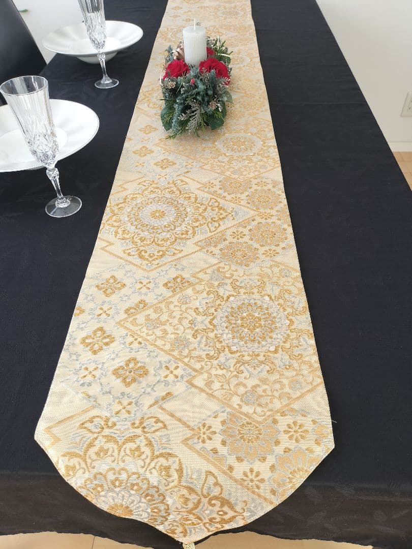 Fei1213　A885★逸品‼️クリスマス‼️テーブルランナー2m4cm