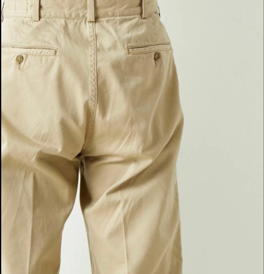 オアスロウ　ツータックワイドトラウザー カーキ ベージュ レディースチノパン