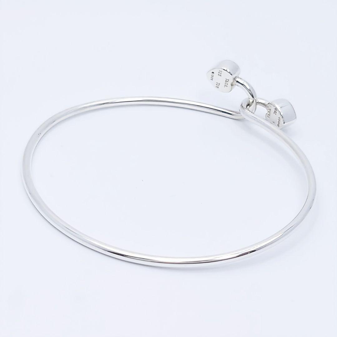 ✨極美品✨ティファニー ダブルハート ソリッド フック バングル 750/925