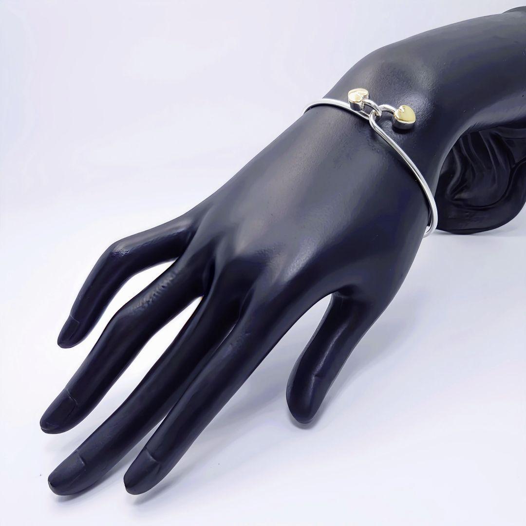 ✨極美品✨ティファニー ダブルハート ソリッド フック バングル 750/925