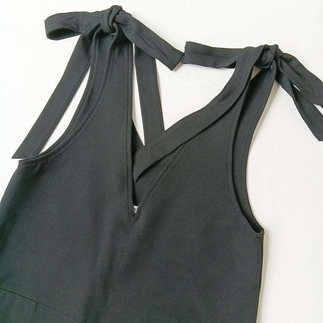 美品♡ヨリyoriトリアセリボンサロペット2wayオールインワン洗濯可Vネック