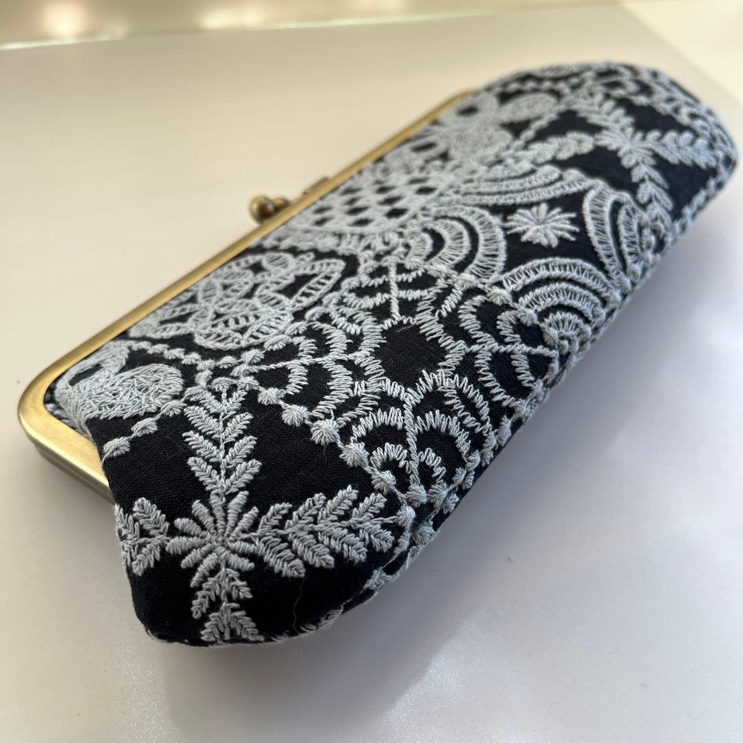 ハンドメイド　がま口長財布　ミナペルホネン　forest tile