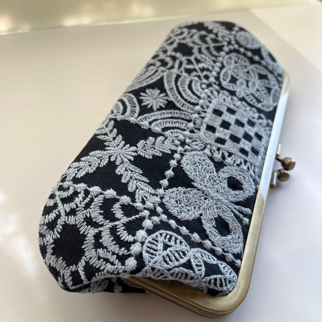 ハンドメイド　がま口長財布　ミナペルホネン　forest tile