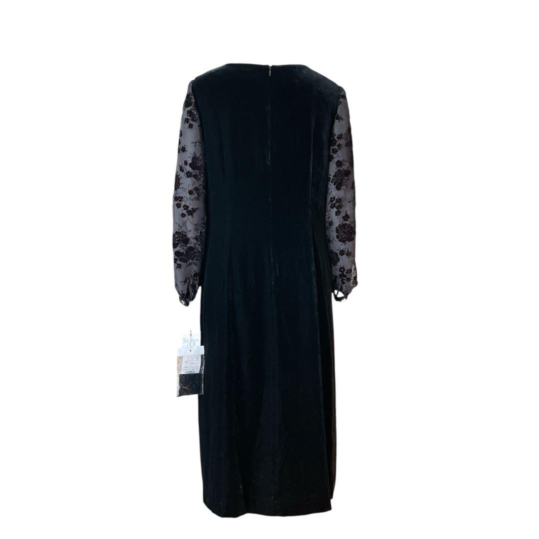 ソワールドルチェ　東京ソワール　SOIR オパール袖のベルベットワンピース