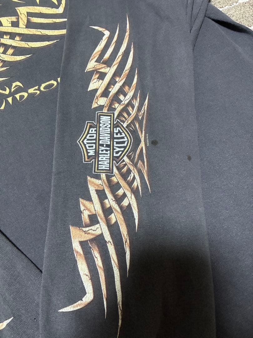 フェード◎ harley davidson ドクロ スカル ロンT アメリカ製