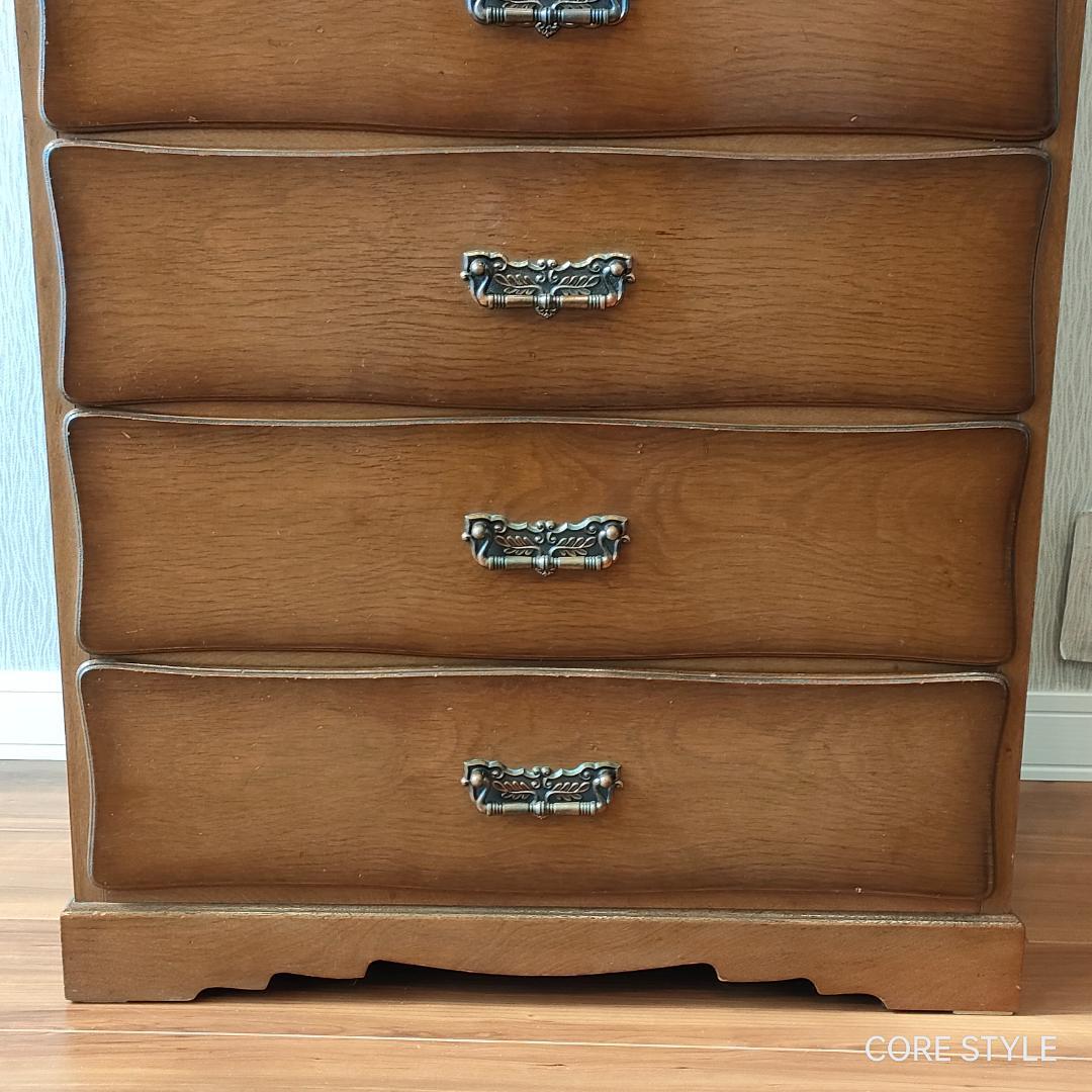 起立木工　サイドキャビネット　アンティーク　サクラ天然木　 5杯　S2