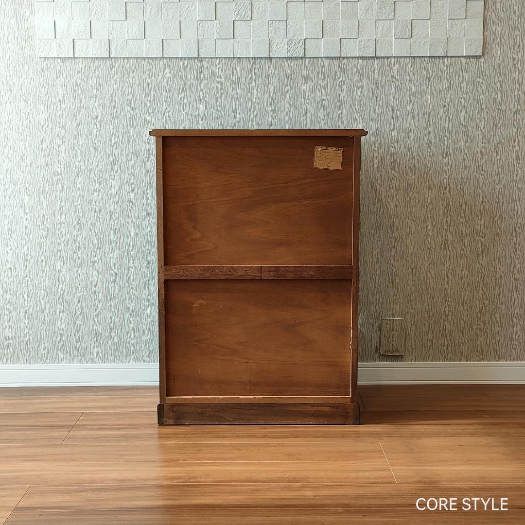 起立木工　サイドキャビネット　アンティーク　サクラ天然木　 5杯　S2