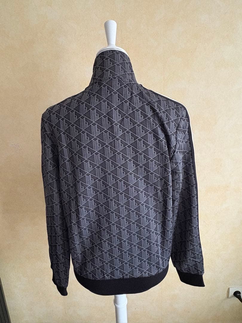 LACOSTE モノグラム ジャカード トラックジャケット M ブラック