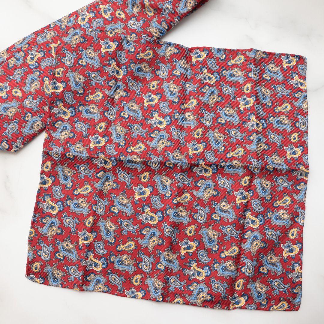 未使用 ASCOT ペイズリー柄 レッド ネクタイとポケットチーフ