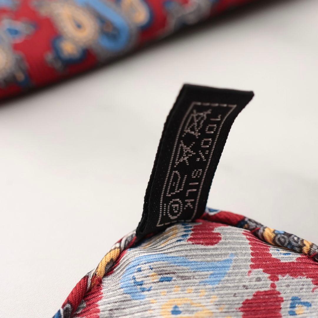 未使用 ASCOT ペイズリー柄 レッド ネクタイとポケットチーフ