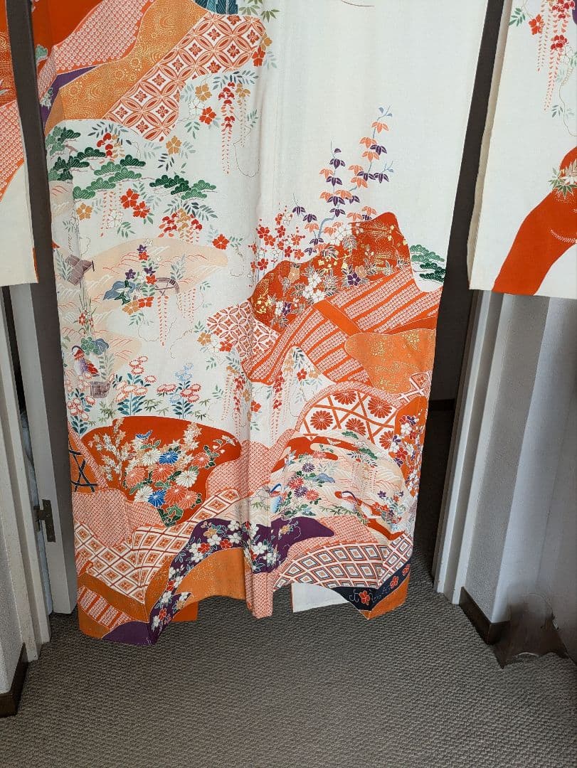 三越　振袖　古典柄　長襦袢/小田急百貨店　帯　黒に金糸/　成人式　謝恩会　結婚式