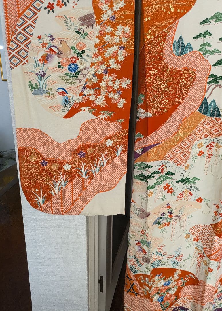 三越　振袖　古典柄　長襦袢/小田急百貨店　帯　黒に金糸/　成人式　謝恩会　結婚式