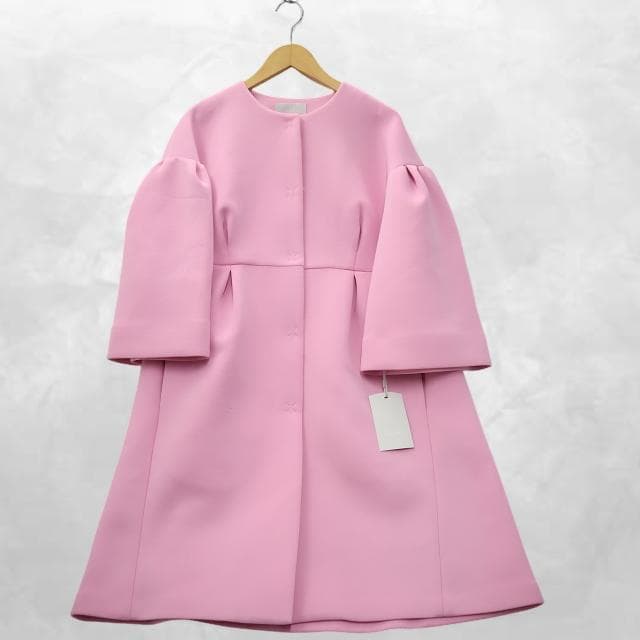 セルフォード CELFORD ボリュームスリーブ ノーカラー ロングコート F