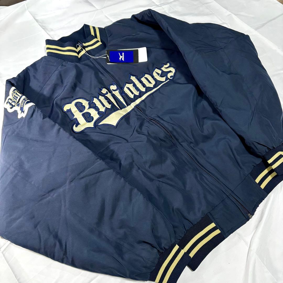 Mizuno オリックス・バファローズ 中綿ジャケット L ネイビー 刺繍ロゴ