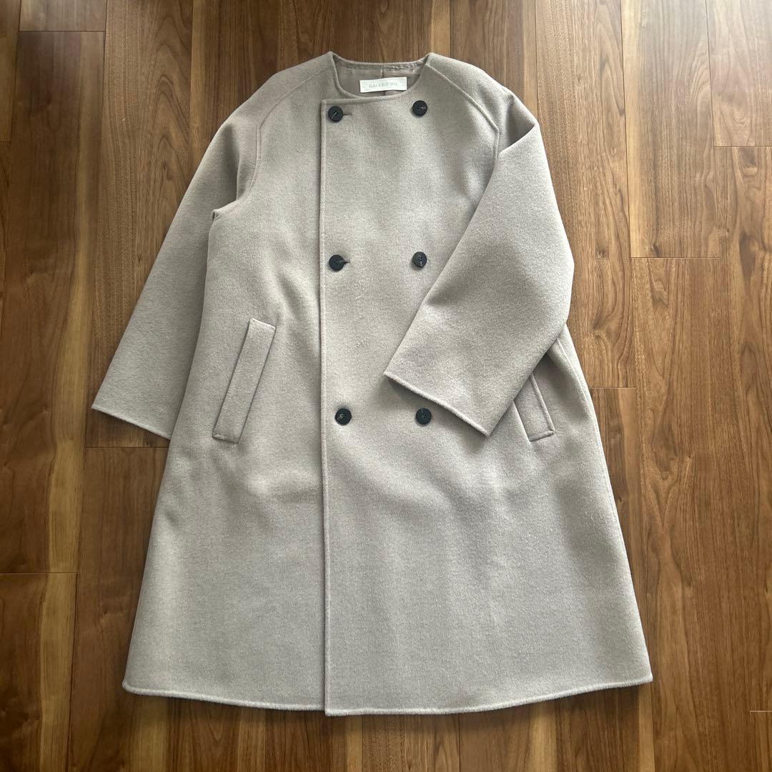 定価94600円【GALERIE VIE 】ウールコート　グレー　ロングコート
