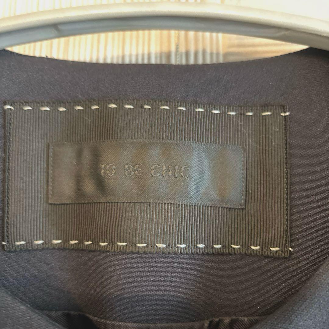 【ほぼ未使用】TO BE CHIC 上品ノーカラーコート｜定価約7万円