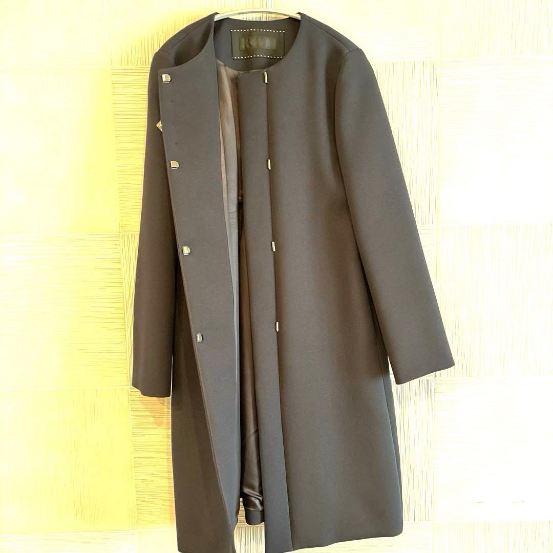 【ほぼ未使用】TO BE CHIC 上品ノーカラーコート｜定価約7万円