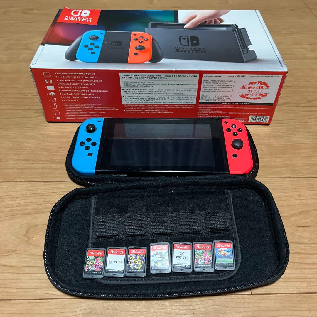 み*い様 Nintendo Switch ネオンブルー/レッド 本体　ソフト付き