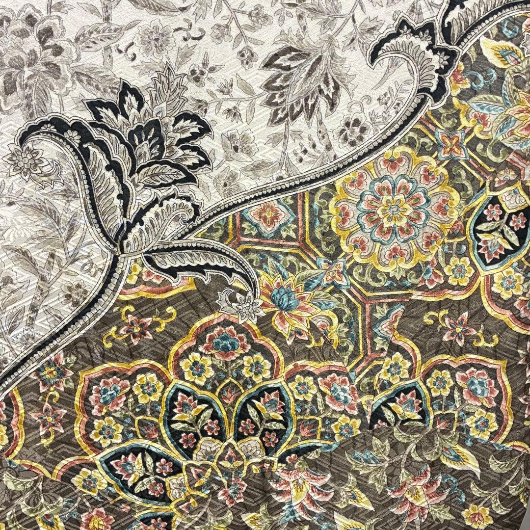 D131 振袖 二代目更甚 江戸更紗 華文 正絹 着物 袷 極美品