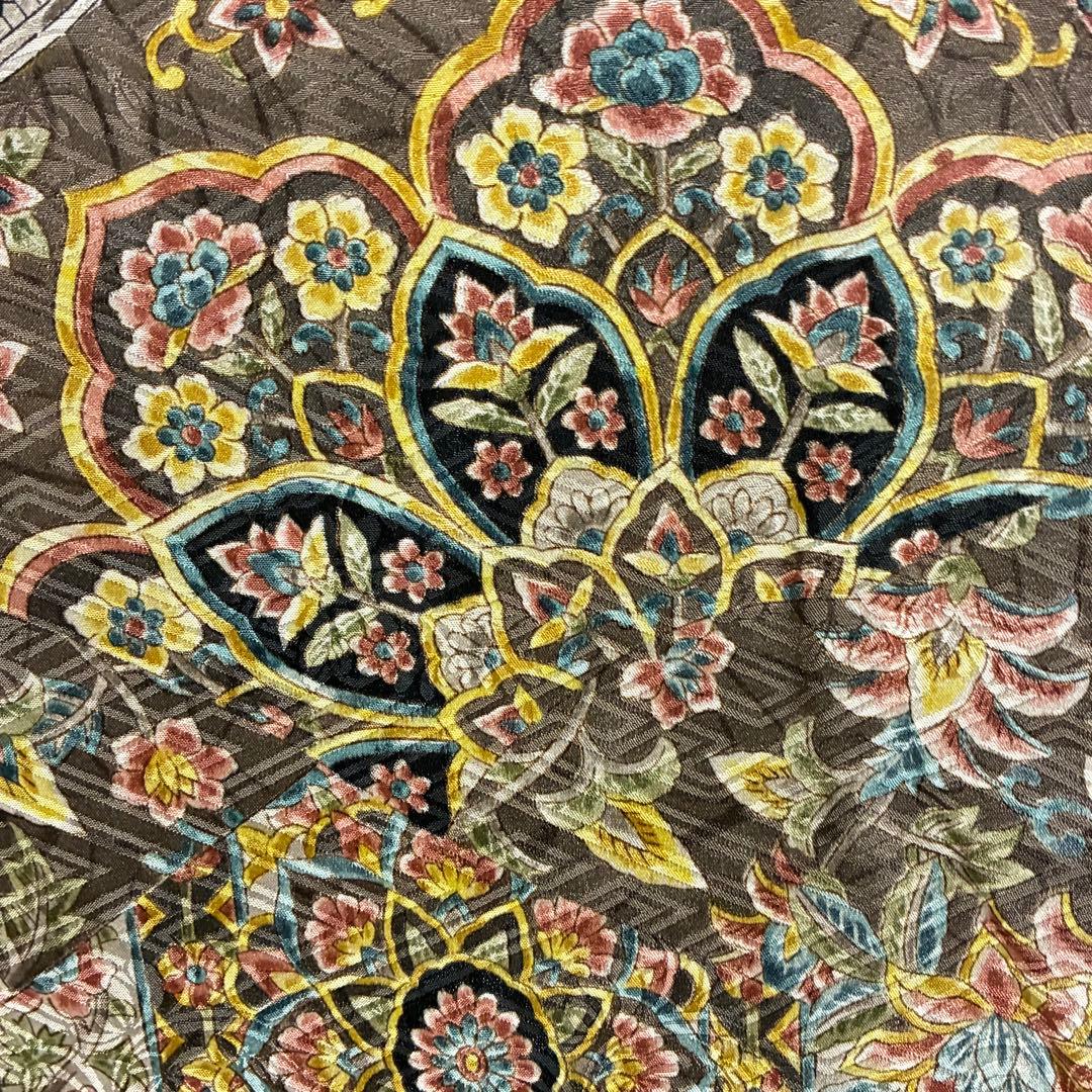 D131 振袖 二代目更甚 江戸更紗 華文 正絹 着物 袷 極美品